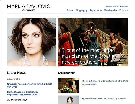 Marija Pavlović's website screenshot